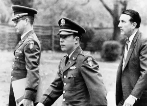 Defendant Prints: Army Lt. William Calley arriving at his court martial for leading the My Lai massacres
