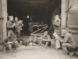 Shaving Prints: US Army Military Police off duty in France, Aug, 31, 1918