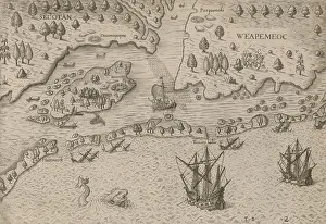 Ships Prints: THE ARRIVAL OF THE ENGLISHMEN IN VIRGINIA