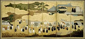 Encounter Prints: Arrival of a Portuguese Ship, by Anonymous Japanese artist