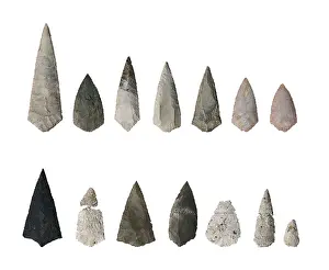 Prehistory Prints: Arrow tips (c. 3000 BC). Mesolithic art