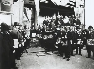 Brooklyn Prints: Arthur Alfonso Schomburg in a group of Masons and Odd Fellows