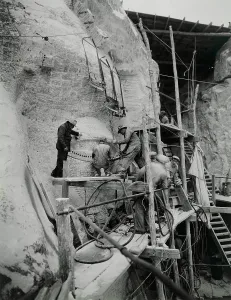 Granite Prints: Artist Gutzon Borglum oversees work on Mount Rushmore
