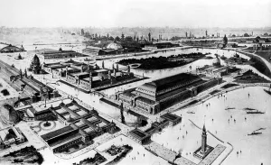 Worlds Fair Prints: Artist's rendering of the 1893 Chicago World's Fair grounds (aka Chicago 1893 World's Columbian Exposition)