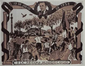 ASCASOFrancisco (1901-1936). Anarchist leaderbelonging to CNT and FAI. Poster commemorating his death. SPAIN. Madrid. Fundacin de Estudios Libertarios Anselmo Lorenzo (FAL)