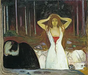 Expressionism Prints: Ashes, 1895, by Edvard Munch, 1863-1944, Norwegian Expressionist painting, oil on canvas