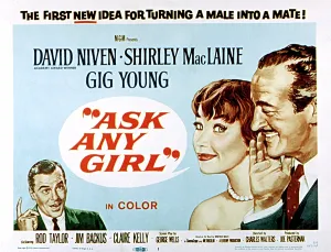 Niven Prints: ASK ANY GIRL, Gig Young, Shirley MacLaine, David Niven, 1959, poster art