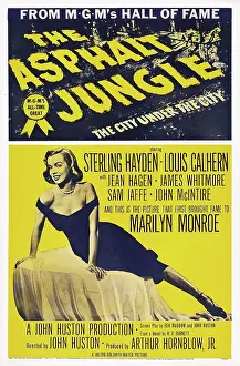 THE ASPHALT JUNGLE, Marilyn Monroe on 1954 poster art, 1950