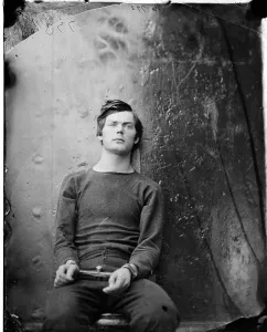 Shackled Prints: Assassins. Lewis Payne, in sweater
