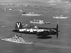 South Korea Prints: The UN assault Force in Inchon Harbor