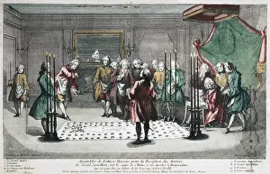 Masons Prints: Assemblee des Francs-Masons pour la Reception des Matres