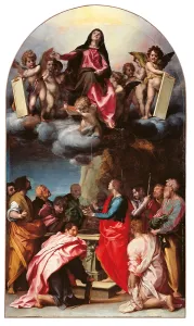 Cherub Prints: Assumption of the Virgin, by Andrea DAgnolo known as Andrea del Sarto