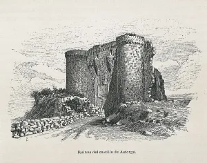Castilla Y Leon Prints: Astorga. Ruins of the castle. Engraving