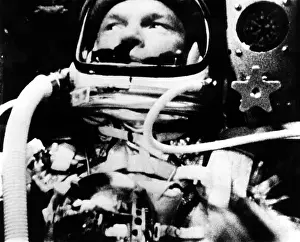 Space Prints: Astronaut John Glenn in his space capsule