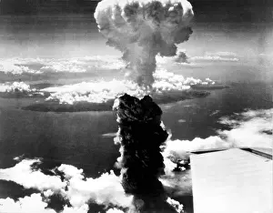 Mushroom Cloud Prints: Atomic bomb. A mushroom cloud rises more than 60