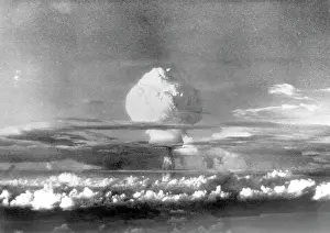 Testing Prints: Atomic energy: An explosion of the H-Bomb during testing in the Marshall Islands