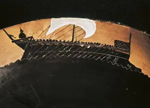 5th C Prints: Attic black-figured cup. 5th c