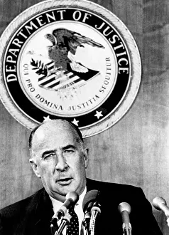 Mitchell Prints: Attorney General John Mitchell at a news conference in Washington D