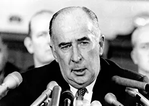 Mitchell Prints: Attorney General John Mitchell at a press conference