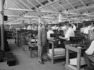 Broadcasting Prints: Atwater Kent at the test table of his new $2 million radio factory in North Philadelphia