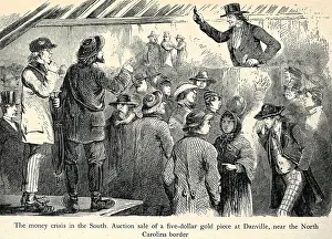 North Carolina Prints: The auction of a five dollar gold piece at Danville, near the North Carolina border 1860s