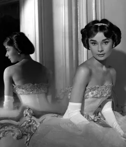 Reflection Prints: Audrey Hepburn on the set of LOVE IN THE AFTERNOON, 1957
