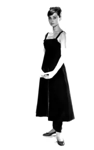 Velvet Prints: Audrey Hepburn, wearing a Givenchy evening gown, 1957