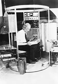 Auguste Prints: Auguste Piccard in the cage of his Bathyscaphe