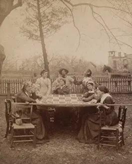 Crafts Prints: Aunt Hannahs Quilting Party, 1896