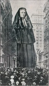 Stock Market Prints: WHAT WILL AUNT HETTY DO WITH WALL STREET NOW Is the title of an illustration on page five of THE WORLD MAGAZINE August