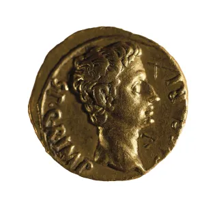 Caesar 63 Bc 14ad Prints: Aureus with Augustus effigy (1st c)