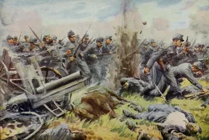 Austria Prints: Austrian forces at the Battle of Lemburg against the Russians in 1914