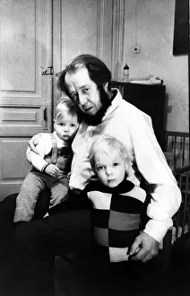 Alexander Prints: Author Alexander Solzhenitsyn with sons Ignati (front) and Yermolai (left) at home