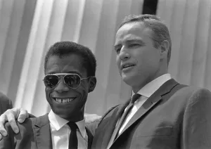 Baldwin Prints: Author James Baldwin and actor Marlon Brando at the 1963 Civil Rights March on Washington
