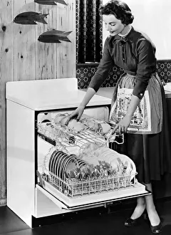 Dishes Prints: An automatic dishwasher was one of the first of the appliances to be made by Frigidaire