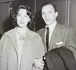 20 40 Years Old Prints: Ava Gardner and Frank Sinatra standing arm in arm at the Palace Theatre