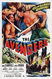 Shark Prints: THE AVENGERS, US poster, kissing from left: Adele Mara