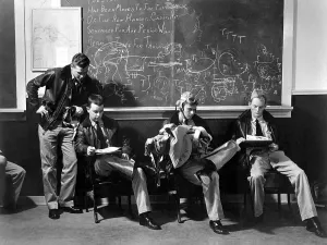 Blackboard Prints: Aviation cadets the ready room at Kingsville Field