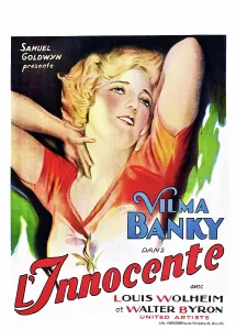 Vilma Prints: THE AWAKENING, (aka L'INNOCENTE), Vilma Banky on Belgian poster art, 1928