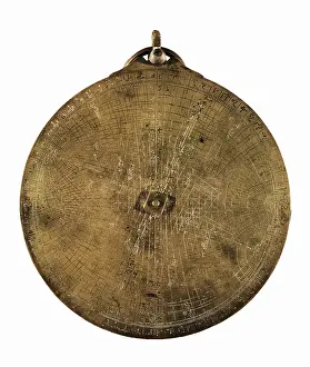 Astronomical Prints: Azarquiel's azafea, Arabian astrolabe made between 1252-1253