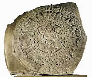 Astronomical Prints: Aztec calendar. 1479. Basalt. Aztec art