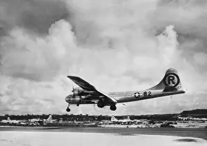 Air Force Prints: B-29 Superfortress Enola Gay landing after the atomic bombing mission on Hiroshima