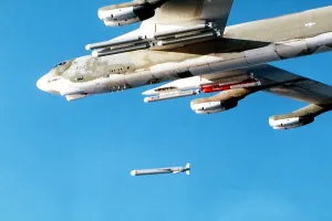 Electronics Prints: B-52 aircraft releasing an Tomahawk air-launched cruise missile