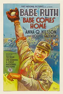 Raised Arm Prints: BABE COMES HOME, Babe Ruth, style A poster, 1927