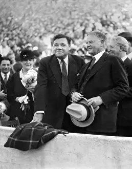 Babe Prints: Babe Ruth and former President Herbert Hoover at a Stanford vs
