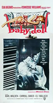 Laying Down Prints: BABY DOLL, US poster art, from left: Eli Wallach, Carroll Baker, 1956