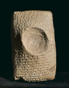 Syria Prints: Babylonian Tablet. s.XIV BC. Tablet with syllabic cuneiform inscription