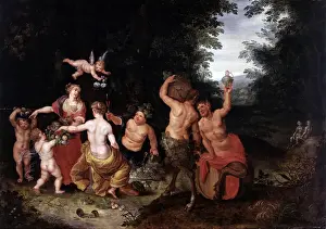 Putto Prints: Bacchus and his companions within a landscape