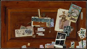 Orange Prints: A BACHELOR'S DRAWER, by John Haberle, 1890-94, American painting, oil on canvas