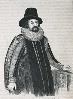 Insidesportrait Prints: BACON, Francis (1561-1626). Engraving after a painting by Paul van Sommer
